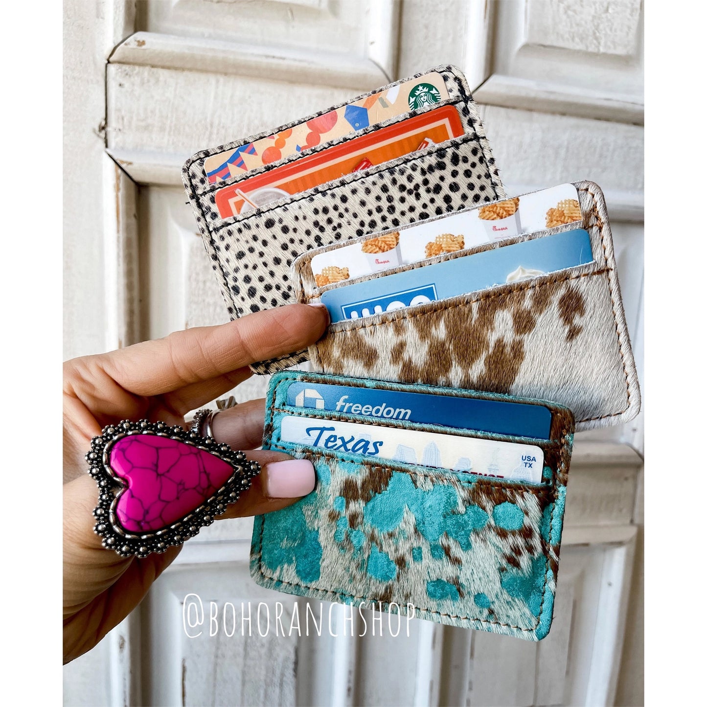 Western Cowhide Credit Card Holder - Money Holder