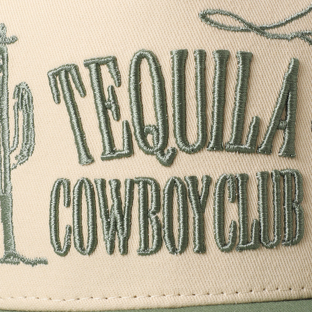 Tequila Cowboy Club 3D Letter Embroidery Two-Tone Hat