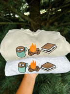 Camping Trio Embroidered Fall Sweatshirt