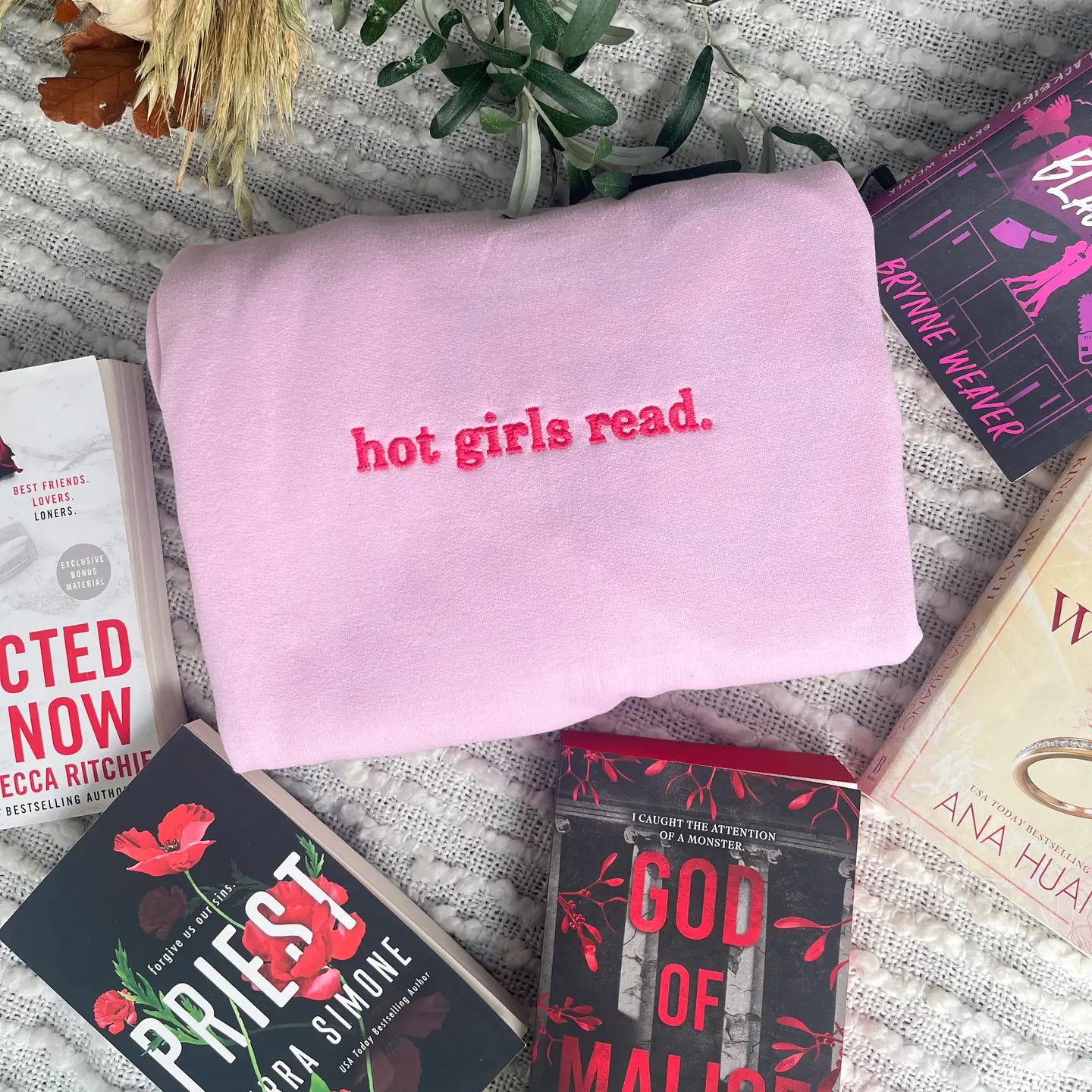 Hot Girls Read Embroidery Sweatshirt