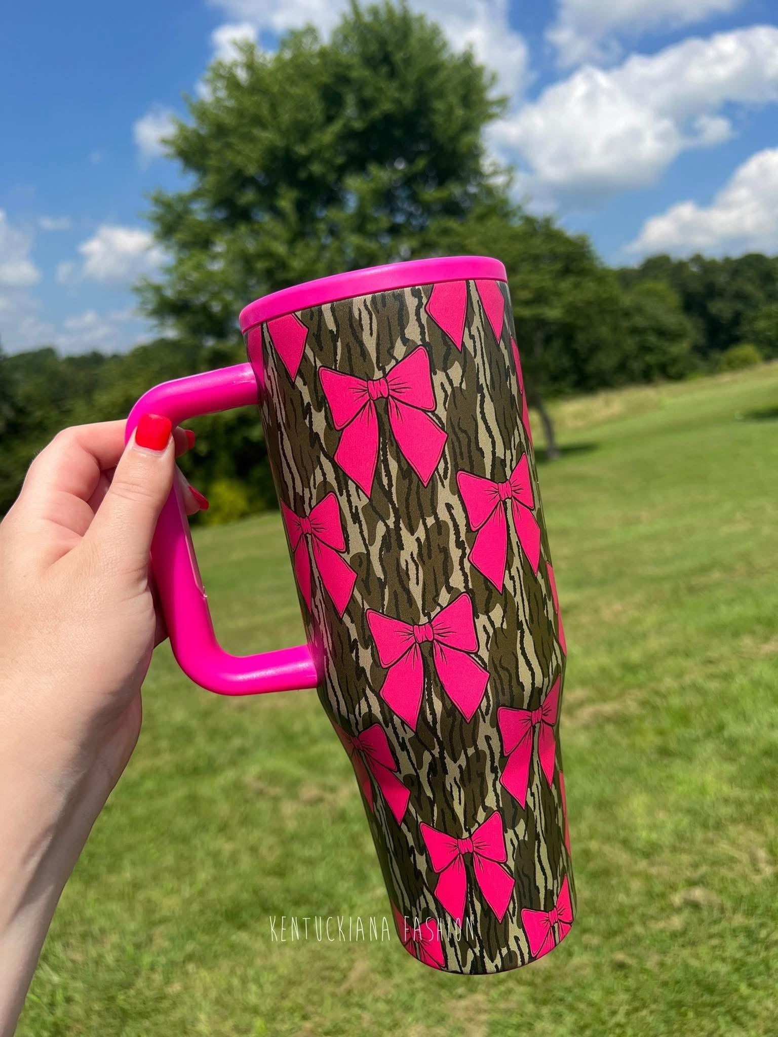 Neon Camo Bows Tumbler