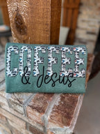 Coffee & Jesus Embroidery Sweatshirt
