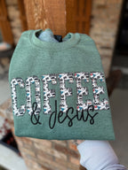 Coffee & Jesus Embroidery Sweatshirt