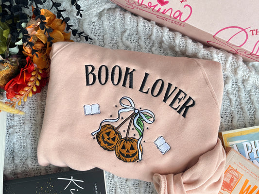 Book Lover Halloween Embroidery  Sweatshirt