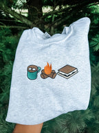 Camping Trio Embroidered Fall Sweatshirt