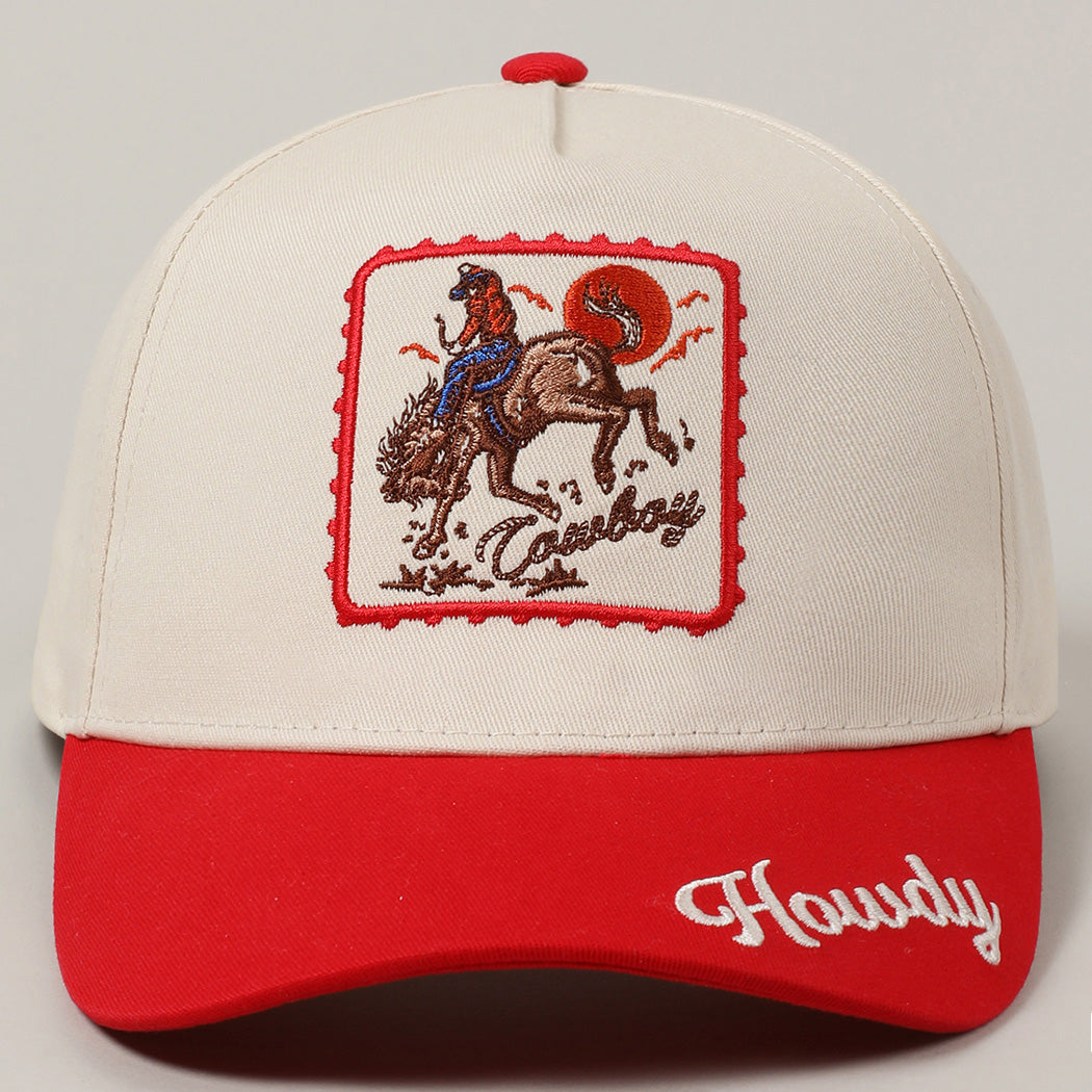 Detailed Cowboy Horse Embroidery Hat