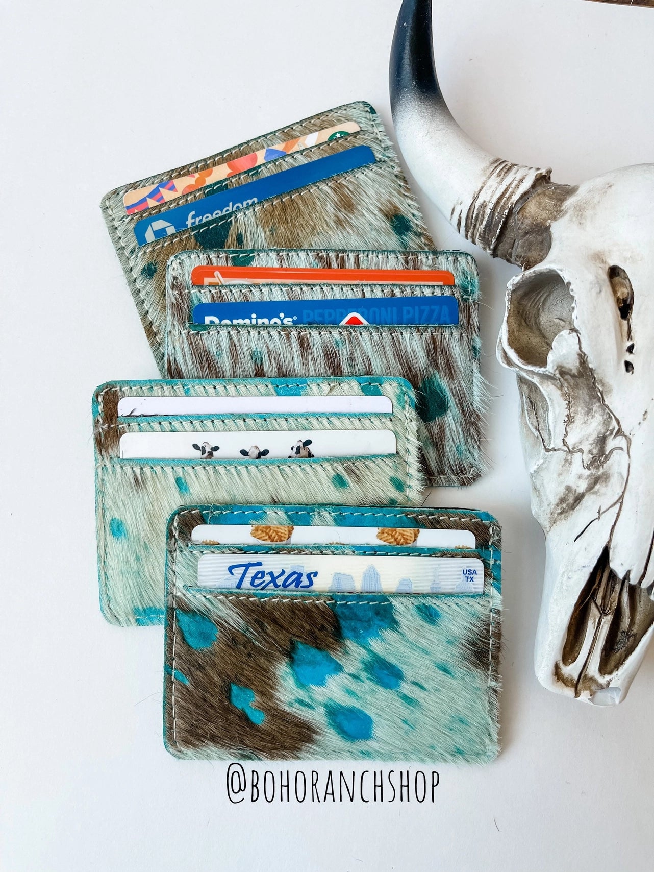Western Cowhide Credit Card Holder - Money Holder