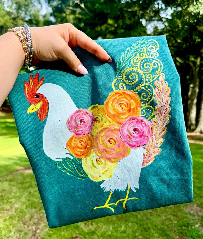Floral Chicken Graphic